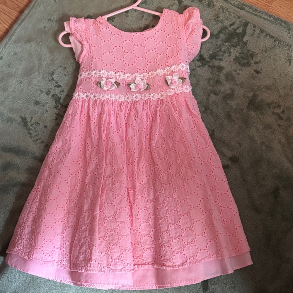Bonnie Jean Pink Eyelet Kids Dress